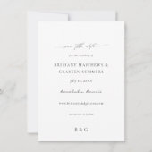 Tropische palm en witte flora sla de Datum foto op Save The Date (Achterkant)