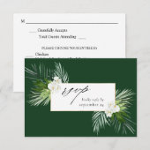 Tropische palm en witte Floral met gemiddelde RSVP (Voorkant / Achterkant)