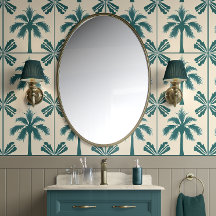 Tropische Palm Escape - Groen, Beige - Kust