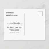Tropische Palm Floral Waterverf Save the Date Aankondigingskaart (Achterkant)