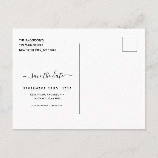 Tropische Palm Floral Waterverf Save the Date Aankondigingskaart (Achterkant)