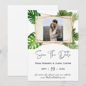 Tropische Palm Foto Save the Date (Voorkant / Achterkant)