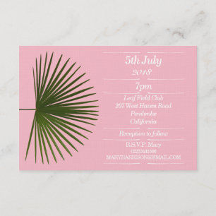 Tropische Palm Frond Leaf Wedding Kaart