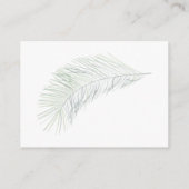 Tropische Palm Frond Witte Bruiloft RSVP Behuizing Informatiekaartje (Achterkant)