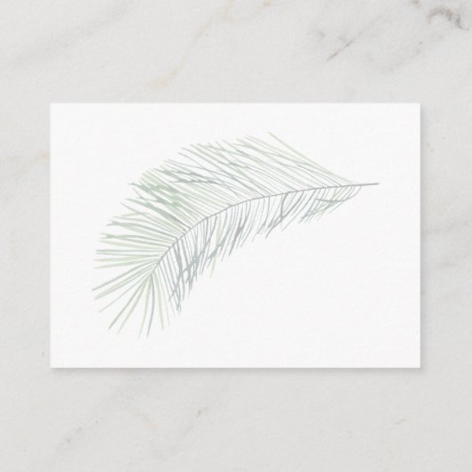 Tropische Palm Frond Witte Bruiloft RSVP Behuizing Informatiekaartje (Achterkant)