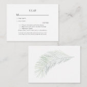 Tropische Palm Frond Witte Bruiloft RSVP Behuizing Informatiekaartje (Voorkant / Achterkant)