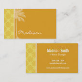 tropische palm; Geel Oranje zwijn Visitekaartje (Voorkant / Achterkant)