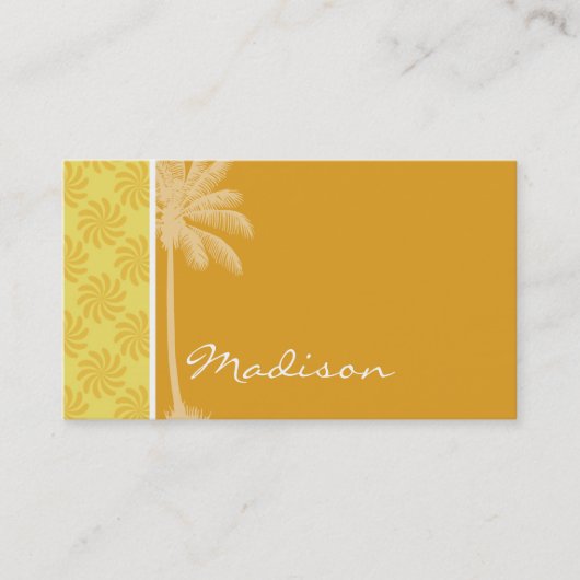 tropische palm; Geel Oranje zwijn Visitekaartje (Voorkant)