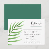 Tropische Palm Greenery bruiloft met volledige keu RSVP Kaartje (Voorkant / Achterkant)
