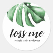 Tropische Palm Greenery gooit me liefdevol Passen Ronde Sticker (Voorkant)
