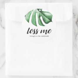Tropische Palm Greenery gooit me liefdevol Passen Ronde Sticker