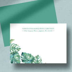 Tropische palm Greenery Personalized Stationery Notitiekaartje