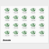 Tropische Palm Greenery Wedding Welcome Bag Sticke Ronde Sticker (Vel)