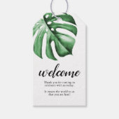 Tropische Palm Greenery Welcome Note Labels Cadeaulabel (Voorkant)