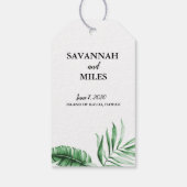 Tropische Palm Greenery Welcome Note Labels Cadeaulabel (Achterkant)