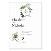 Tropische palm groen tafelnummer (Achterkant)