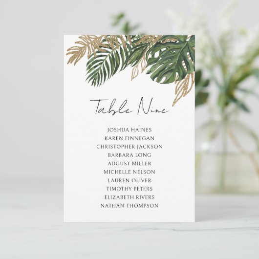 Tropische Palm Groen Zitting Grafiek Tabel Plan (Staand voorkant)