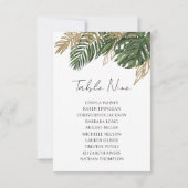 Tropische Palm Groen Zitting Grafiek Tabel Plan (Achterkant)