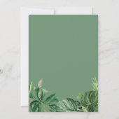 Tropische Palm Groene Bruiloft Uitnodiging (Achterkant)