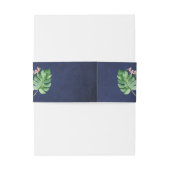 Tropische Palm Hawaï Blauw Trouwen Uitnodigingen Wikkel (Achterkant Voorbeeld)