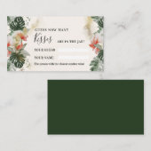 Tropische palm | Hoeveel Kisses Shower Game-kaart Plaatskaartje (Voorkant / Achterkant)