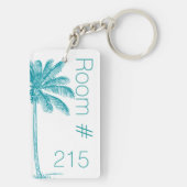 Tropische Palm Hotel Room Key Sleutelhanger (achterkant)