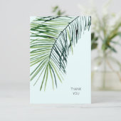 Tropische Palm Ice Blue bruiloft dank u Bedankkaart (Staand voorkant)