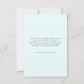 Tropische Palm Ice Blue bruiloft dank u Bedankkaart (Achterkant)