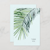 Tropische Palm Ice Blue bruiloft dank u Bedankkaart (Voorkant / Achterkant)
