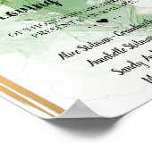 Tropische Palm In Lieve Herinnering Trouwbord Poster (Hoek)