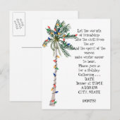 Tropische Palm Kerstboom Vakantie Uitnodiging (Voorkant / Achterkant)