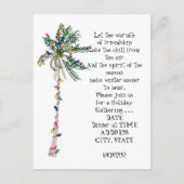 Tropische Palm Kerstboom Vakantie Uitnodiging (Voorkant)