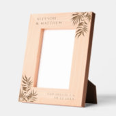 Tropische palm laat aangepaste namen datumbruiloft gegraveerde lijstjes (Links)
