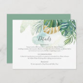 Tropische palm laat gouden bruinwortel heersen informatiekaartje (Voorkant / Achterkant)