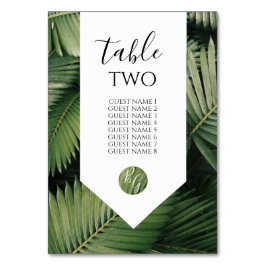 Tropische palm laat Greenery Wedding Guest Names Kaart