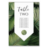 Tropische palm laat Greenery Wedding Guest Names Kaart (Achterkant)