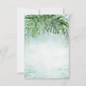 Tropische palm laat Waterverf Grieks huwelijk over RSVP Kaartje (Achterkant)