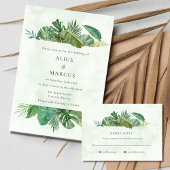 Tropische Palm Leaf Beach Bestemming Bruiloft Kaart