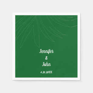 Tropische Palm Leaf Beach Wedding Forest Green Sch Servet