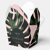 Tropische Palm Leaf Bruiloft Aangepast Bedankdoosjes (Geopend)