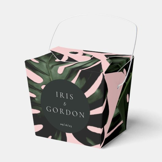 Tropische Palm Leaf Bruiloft Aangepast Bedankdoosjes (Voorkant Zijde)