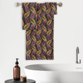 Tropische Palm Leaf Fronds Patroon Zwart Roze Gold Bad Handdoek