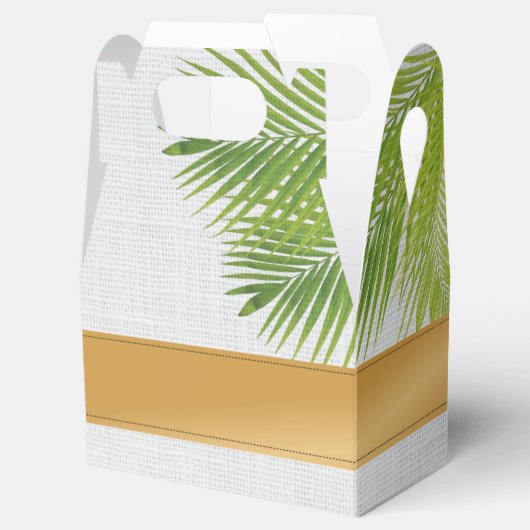 Tropische Palm Leaf Gable Favor Box Bedankdoosjes (Geopend)