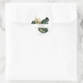 Tropische Palm Leaf Gold 3 Dank u Ronde Sticker (Tas)