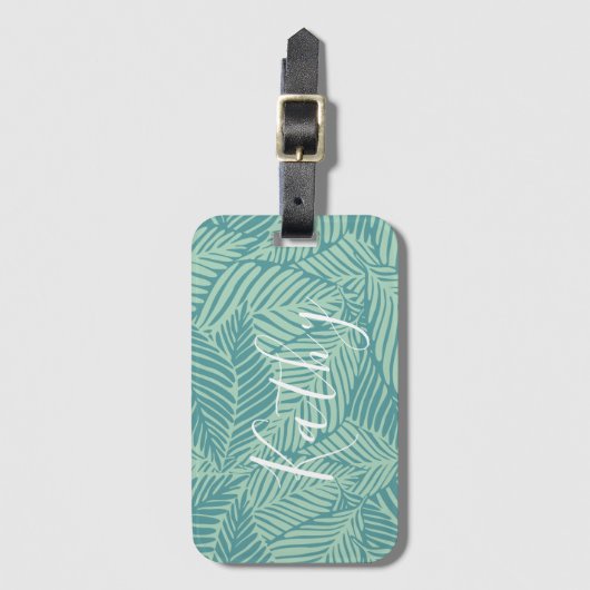 Tropische palm Leaf Hawaii Travel Persoonlijke naa Bagagelabel (Voorkant (verticaal))