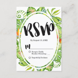 Tropische Palm Leaf Island krans bruiloft RSVP Kaartje