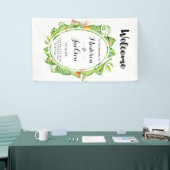 Tropische Palm Leaf Island krans bruiloft welkom Spandoek (Beurs)