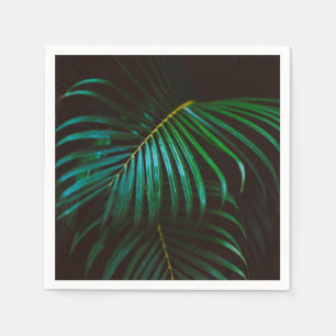 Tropische Palm Leaf Kalm Groen Minimalistisch Servetten