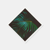 Tropische Palm Leaf Kalm Groen Minimalistisch Servetten (Hoek)