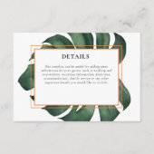 Tropische Palm Leaf Monstera accommodatie Informatiekaartje (Voorkant)